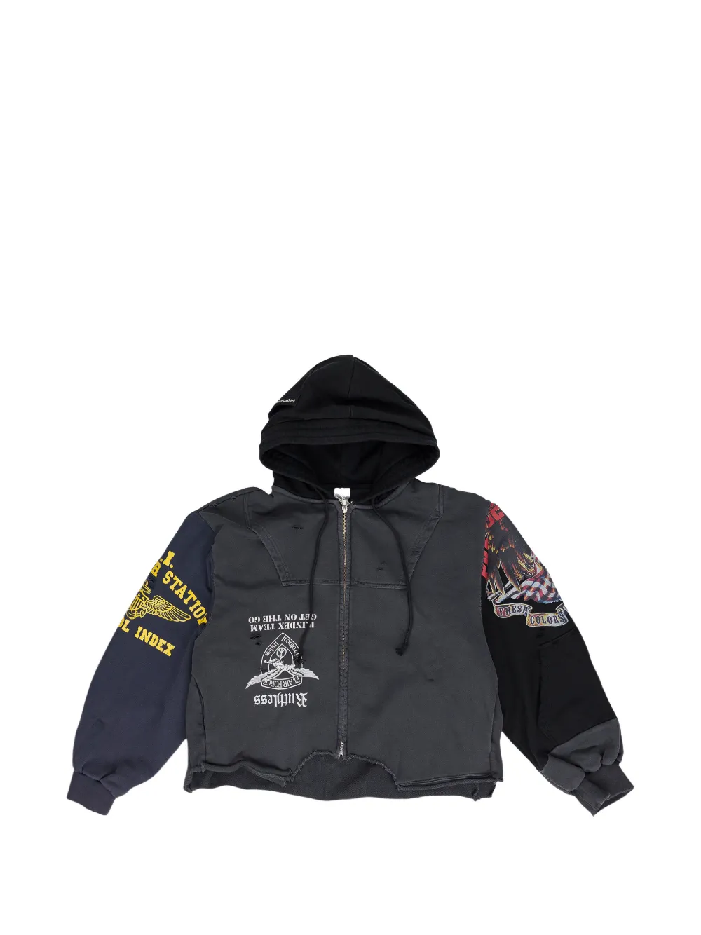 PROTOCOL INDEX Upside Down zip-fastening hoodie - Black