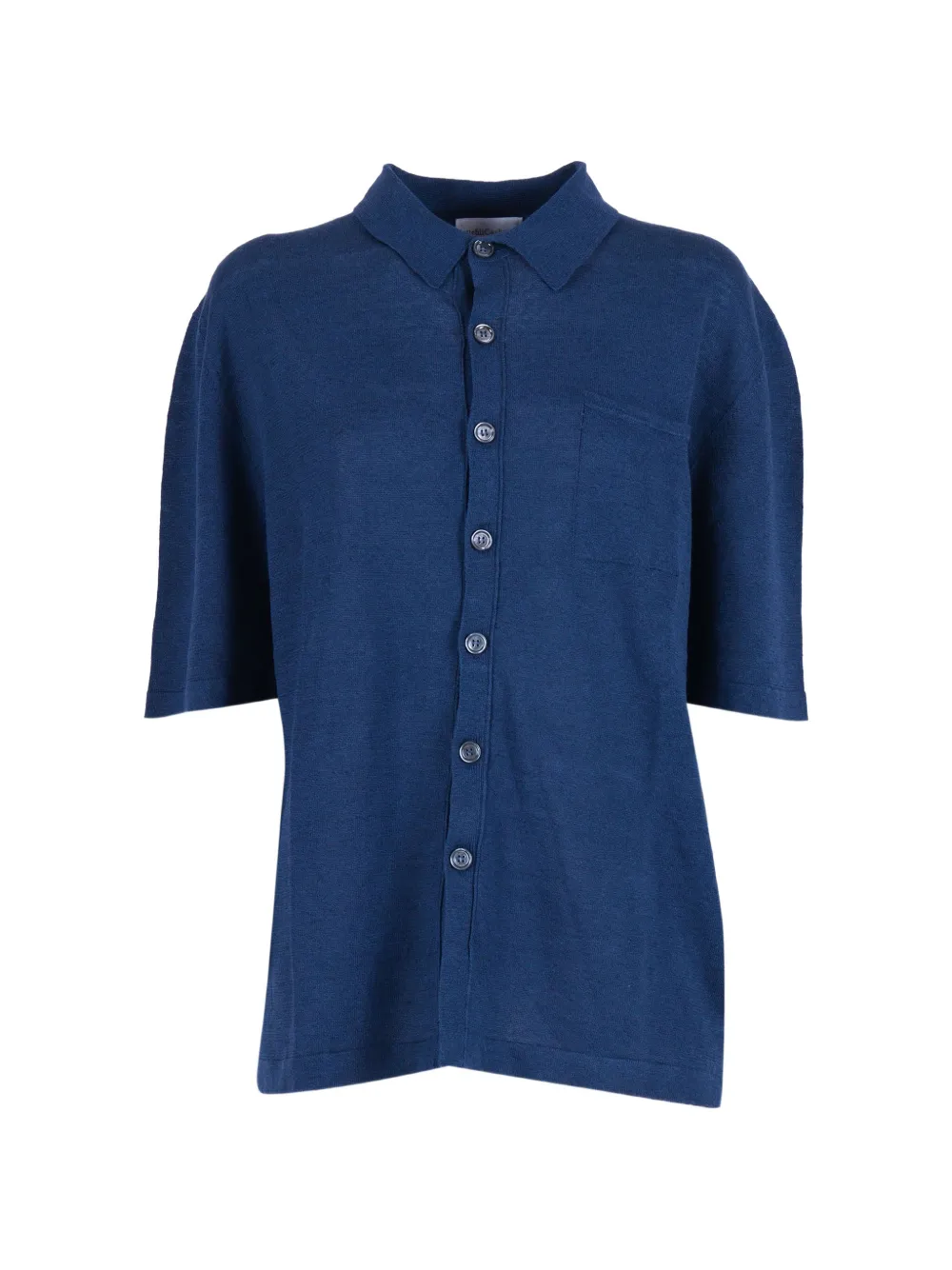 Settefili Cashmere chest-pocket short-sleeve cardigan - Blu