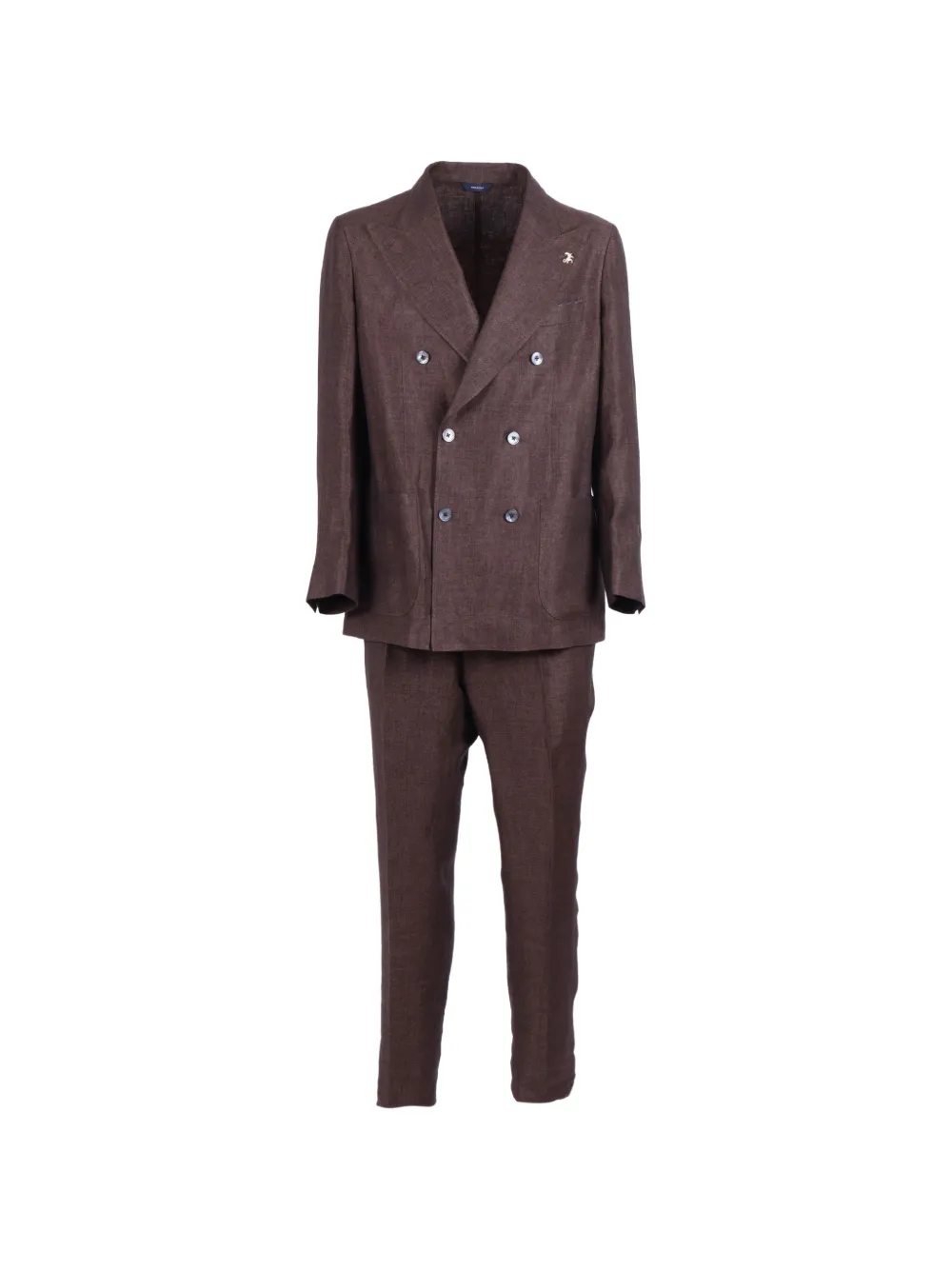 Tombolini Zero Gravity double-breasted linen suit - Marrone