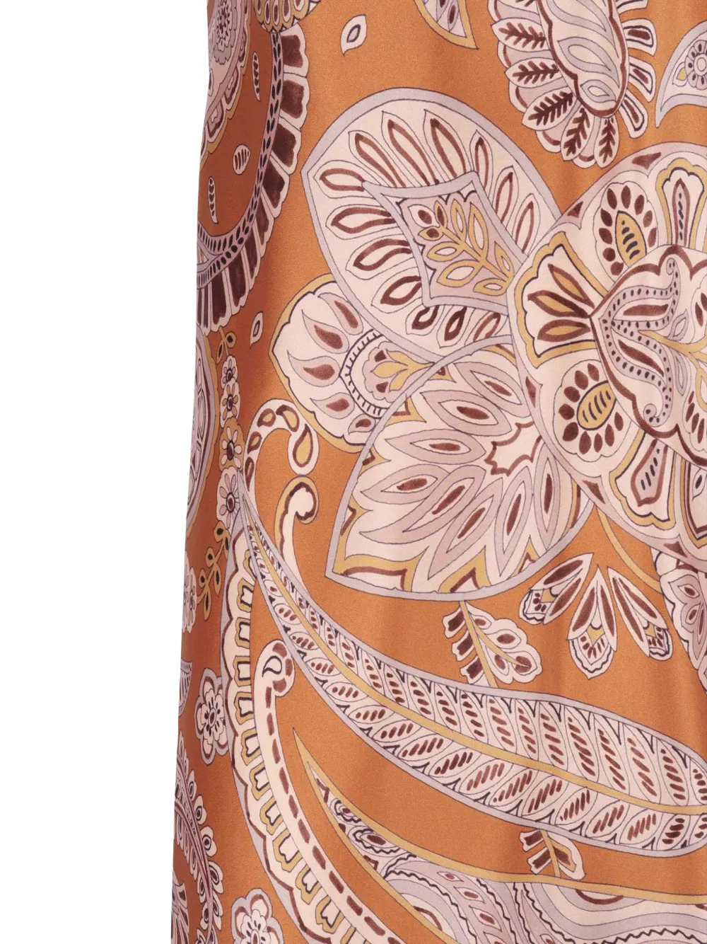 Antonelli Zijden maxi-jurk met paisley-print Oranje