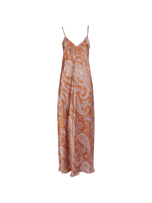 orange paisley maxi dress Patchwork Floral Paisley Maxi Dress