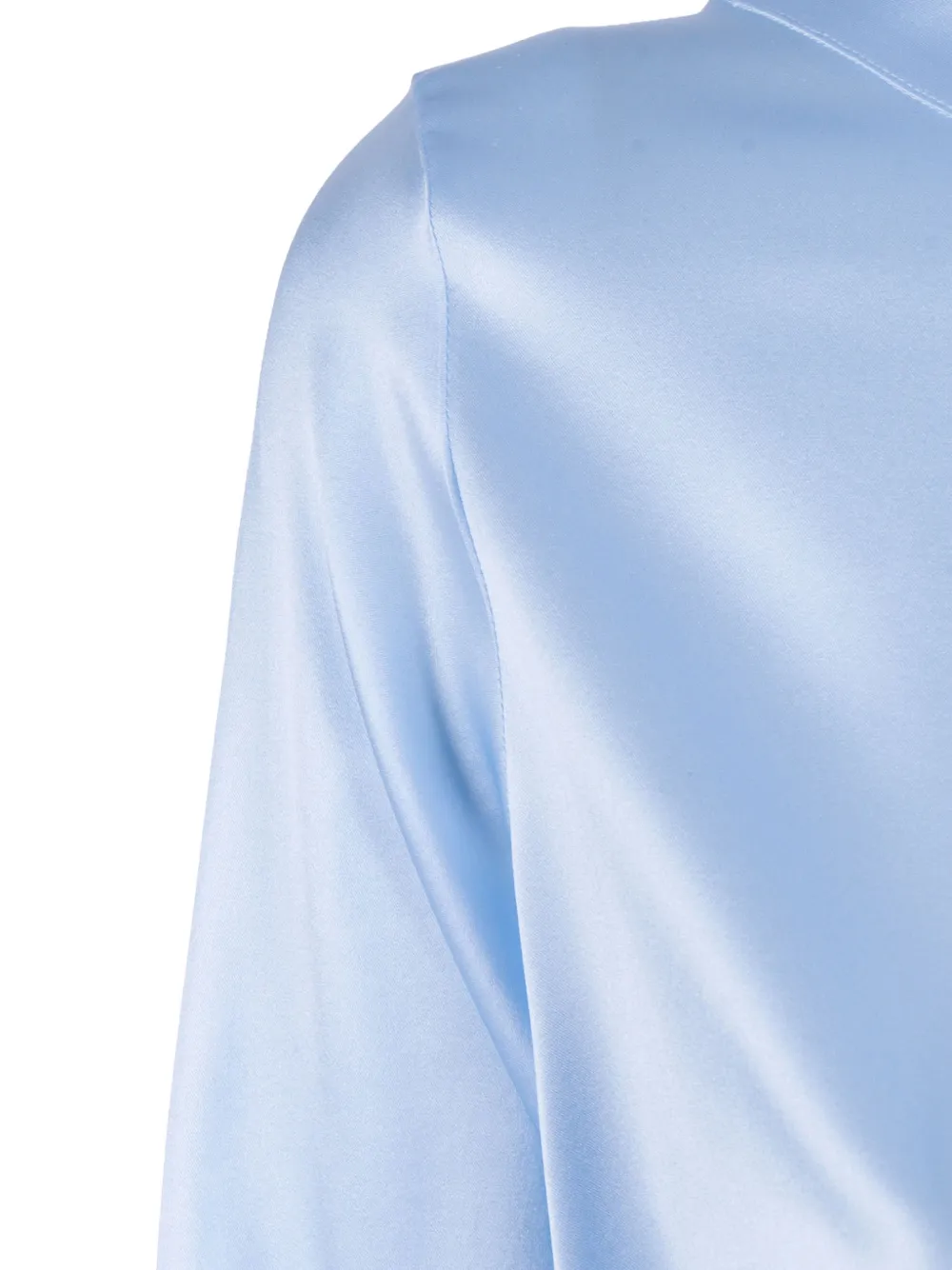 Mazzarelli Blouse met satijnen afwerking Blauw