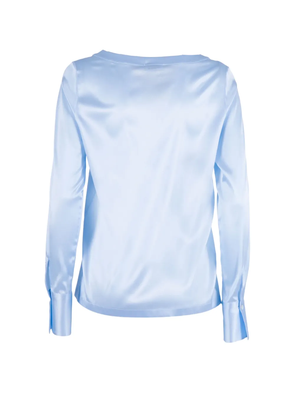Mazzarelli Blouse met satijnen afwerking Blauw