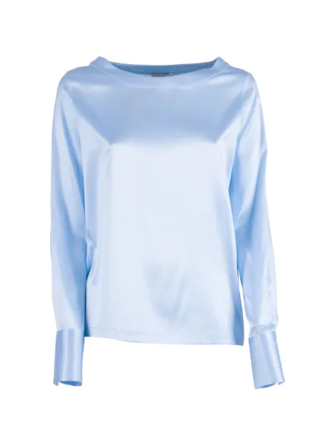 Mazzarelli satin-finish long-sleeved blouse