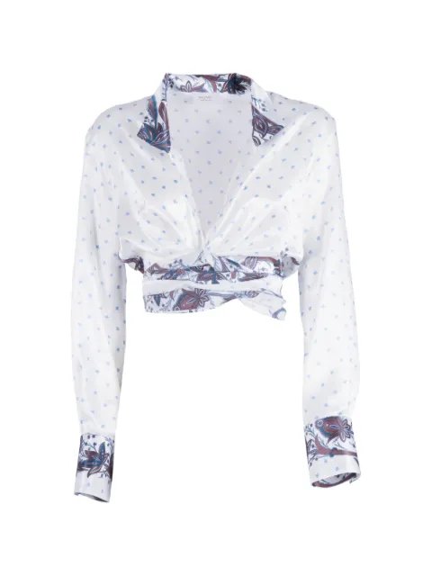 Mazzarelli Frida damask-print silk shirt