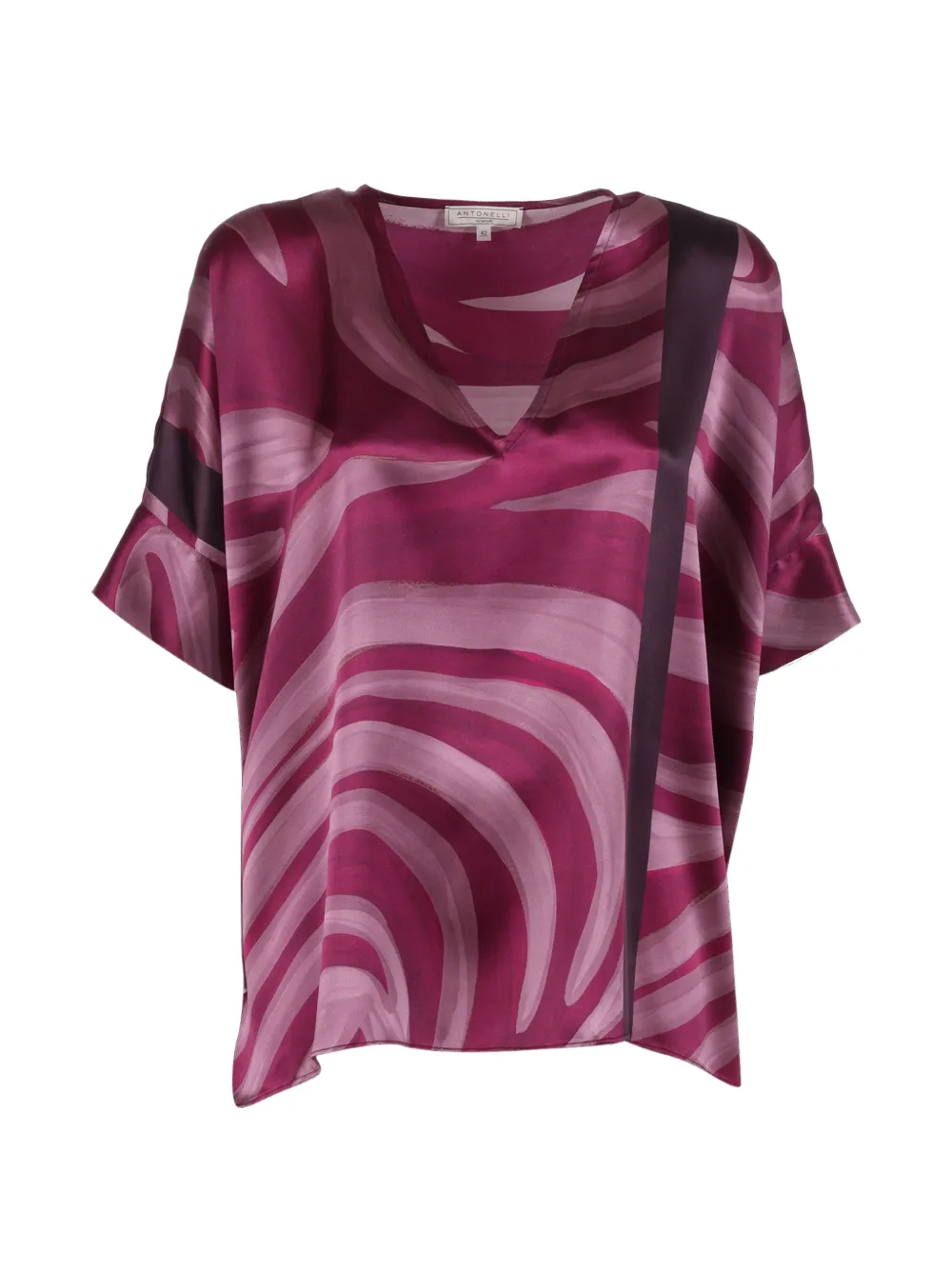 Antonelli abstract-print silk T-shirt - Rosa