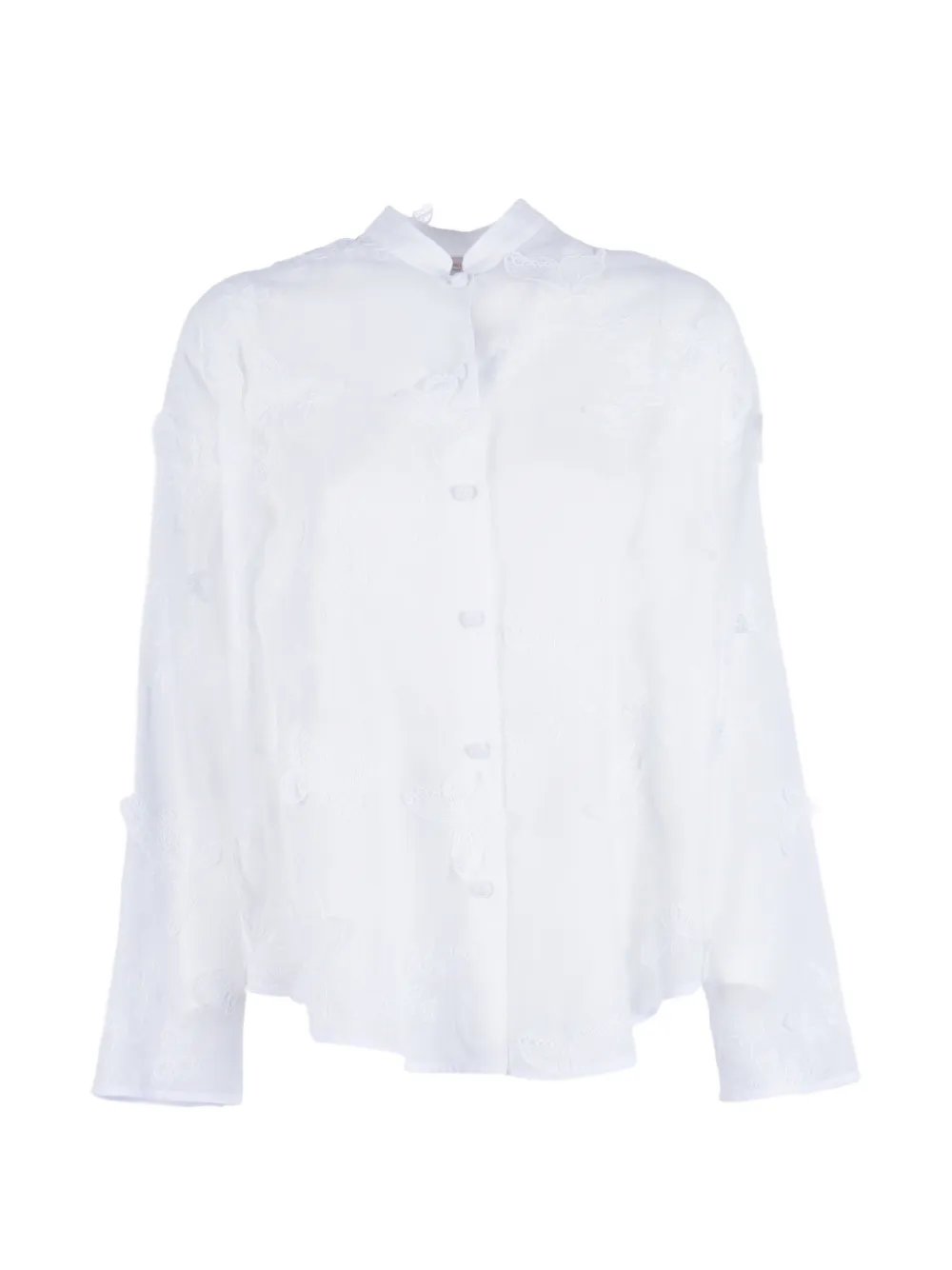 Mazzarelli butterfly-appliqué shirt - White