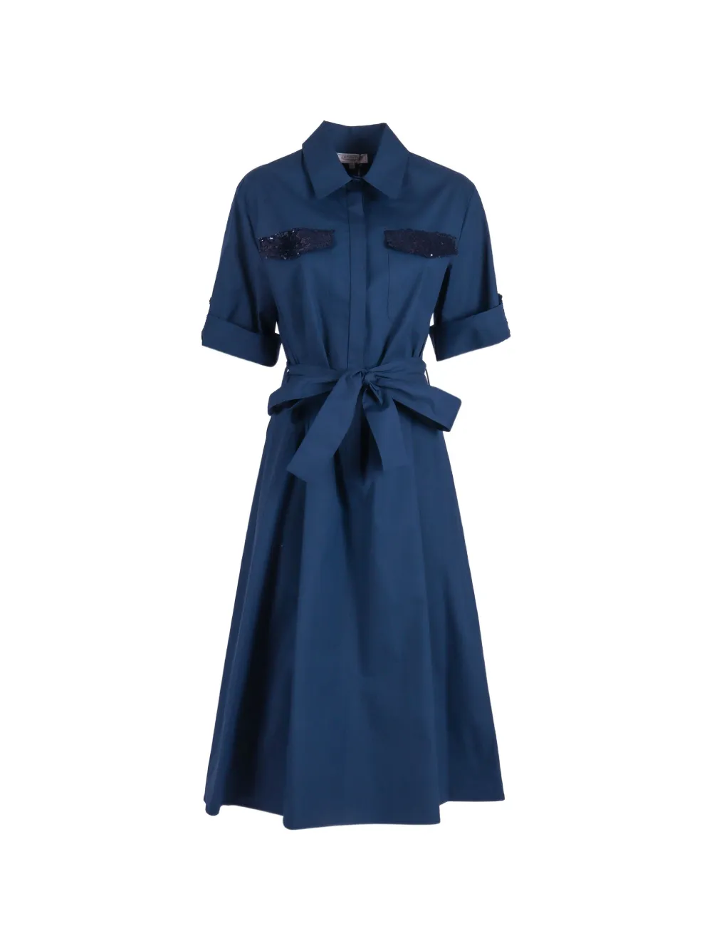 Antonelli sequin-embellished belted dress - Blu