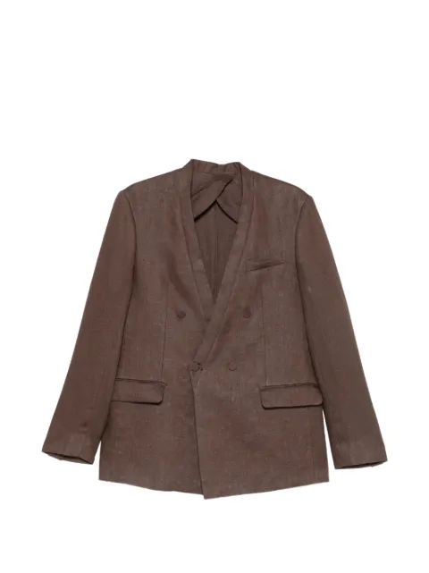 MARSEM double-breasted collarless blazer