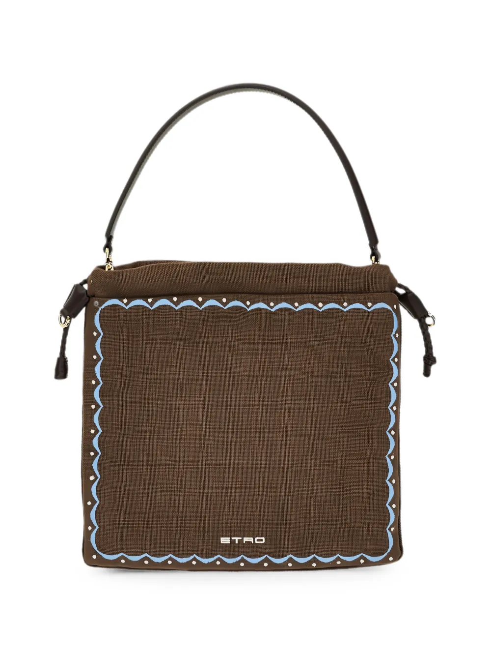 ETRO Kalispera medium shopper met geborduurde bloemen Bruin