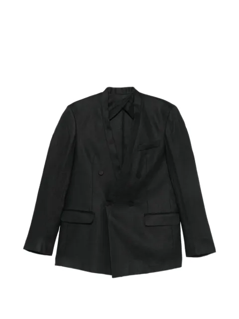 MARSEM double-breasted collarless blazer
