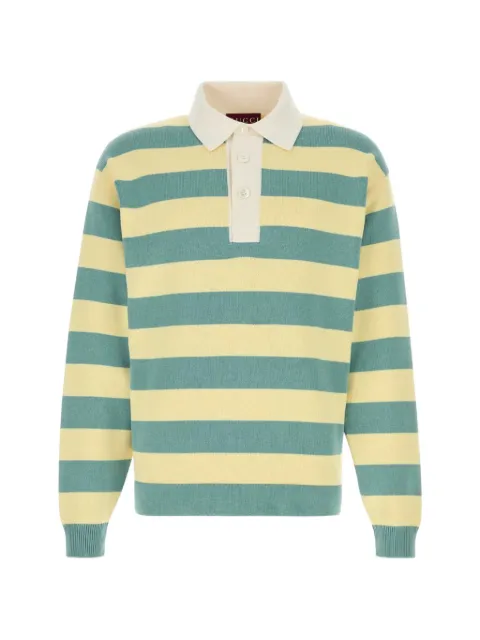 Gucci embroidered striped polo shirt