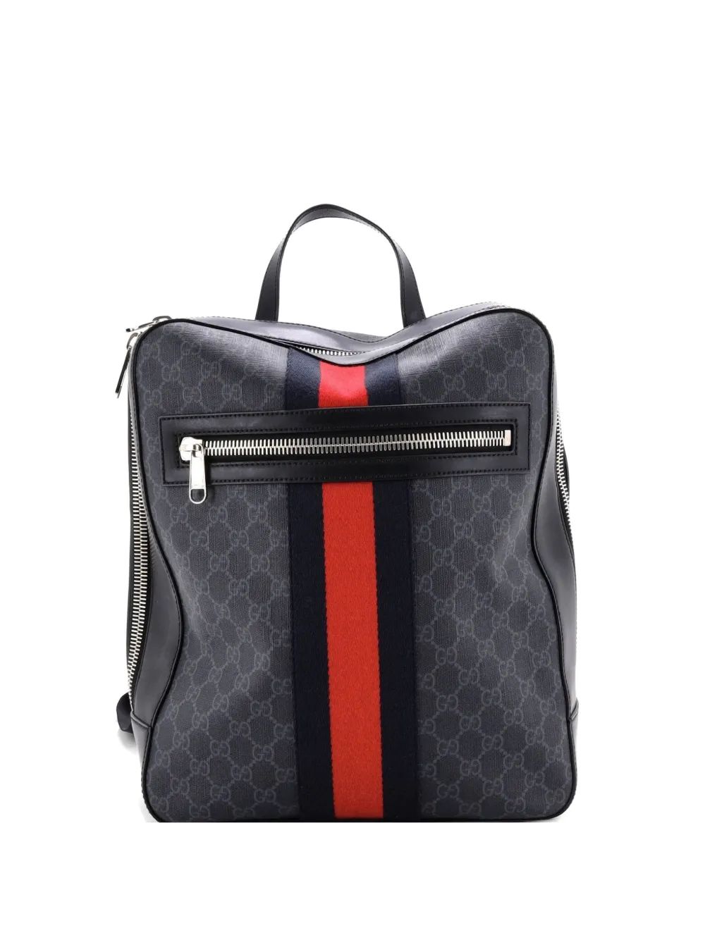 Gucci Pre-Owned Web Zip GG Coated Canvas Medium backpack - Nero