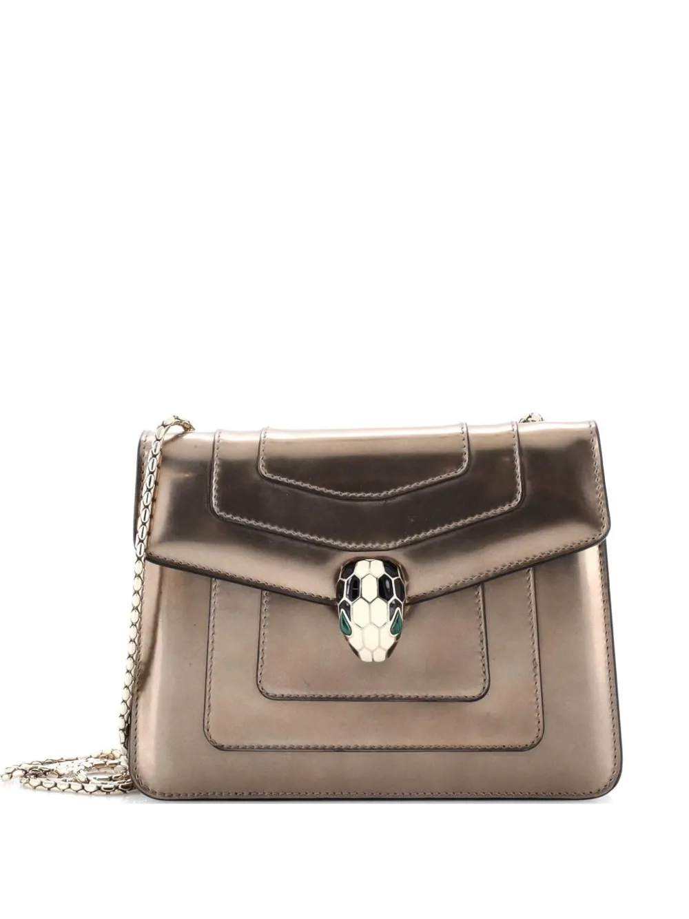 Bvlgari Pre-Owned Serpenti Forever Square Metallic Leather Small shoulder bag - Oro
