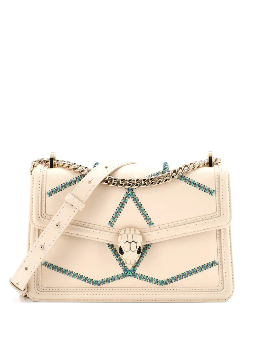 Bvlgari Pre-Owned Serpenti Forever Whipstitched Leather Small shoulder bag - Toni neutri