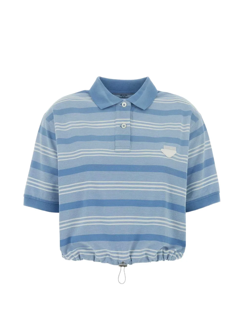 Prada embroidered striped polo shirt - Blu