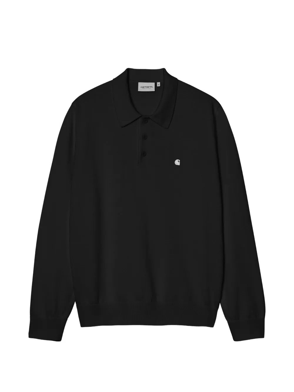 Carhartt WIP Madison poloshirt met lange mouwen Zwart