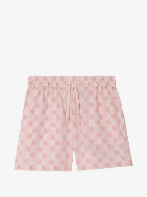 Burberry knight checkerboard​ cotton poplin shorts