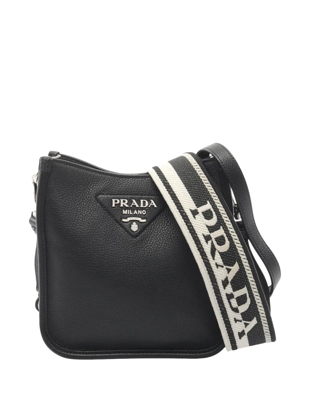 Prada Pre-Owned 2010-2025 Vitello Daino Soft Logo crossbody bag - Nero