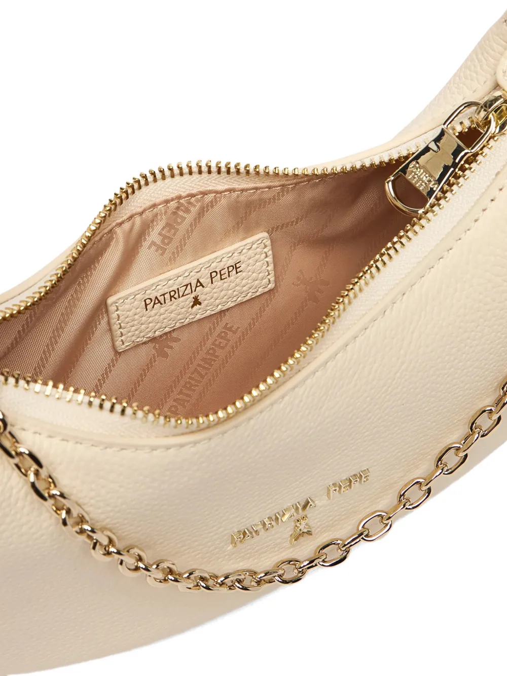  Patrizia Pepe Chain Detail Shoulder Bag - Neutrals 
