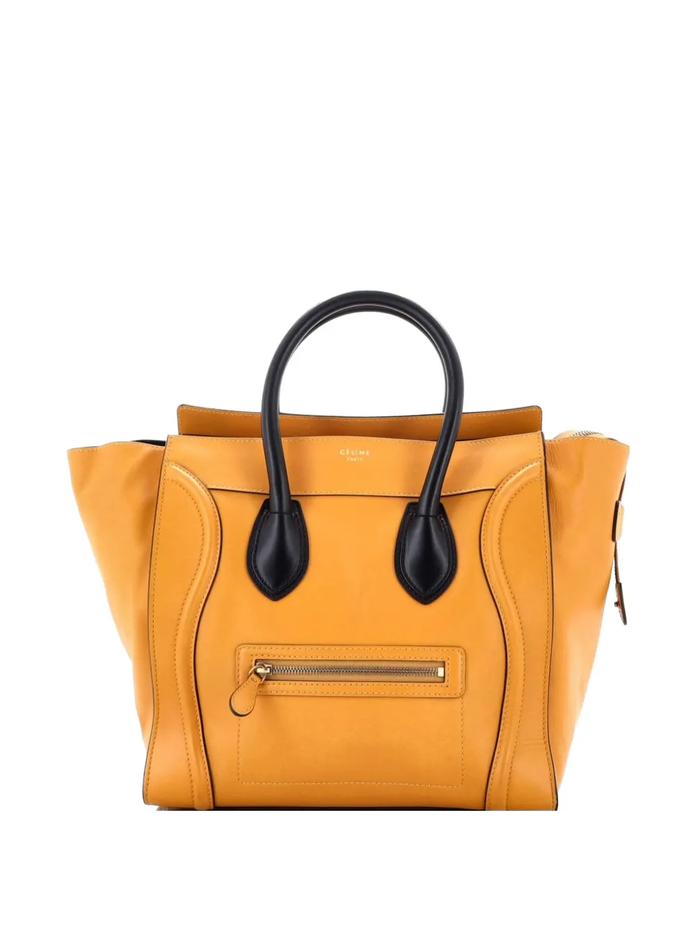 Celine Pre-Owned Bicolor Luggage Bag Leather Mini satchel - Arancione