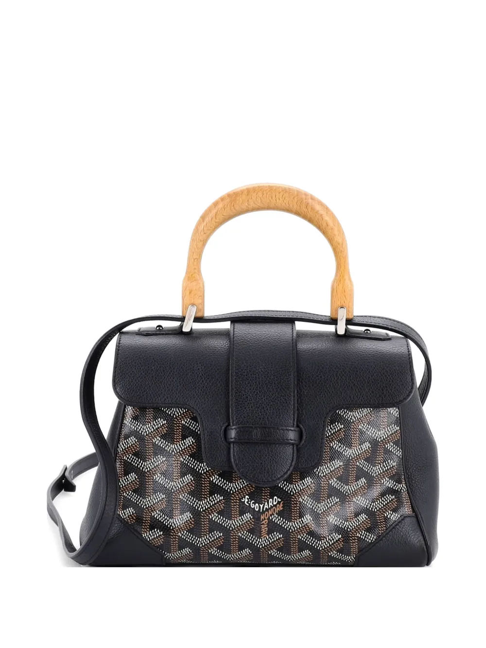 Goyard Pre-Owned Saigon Top Handle Bag Coated Canvas with Leather Mini shoulder bag - Nero