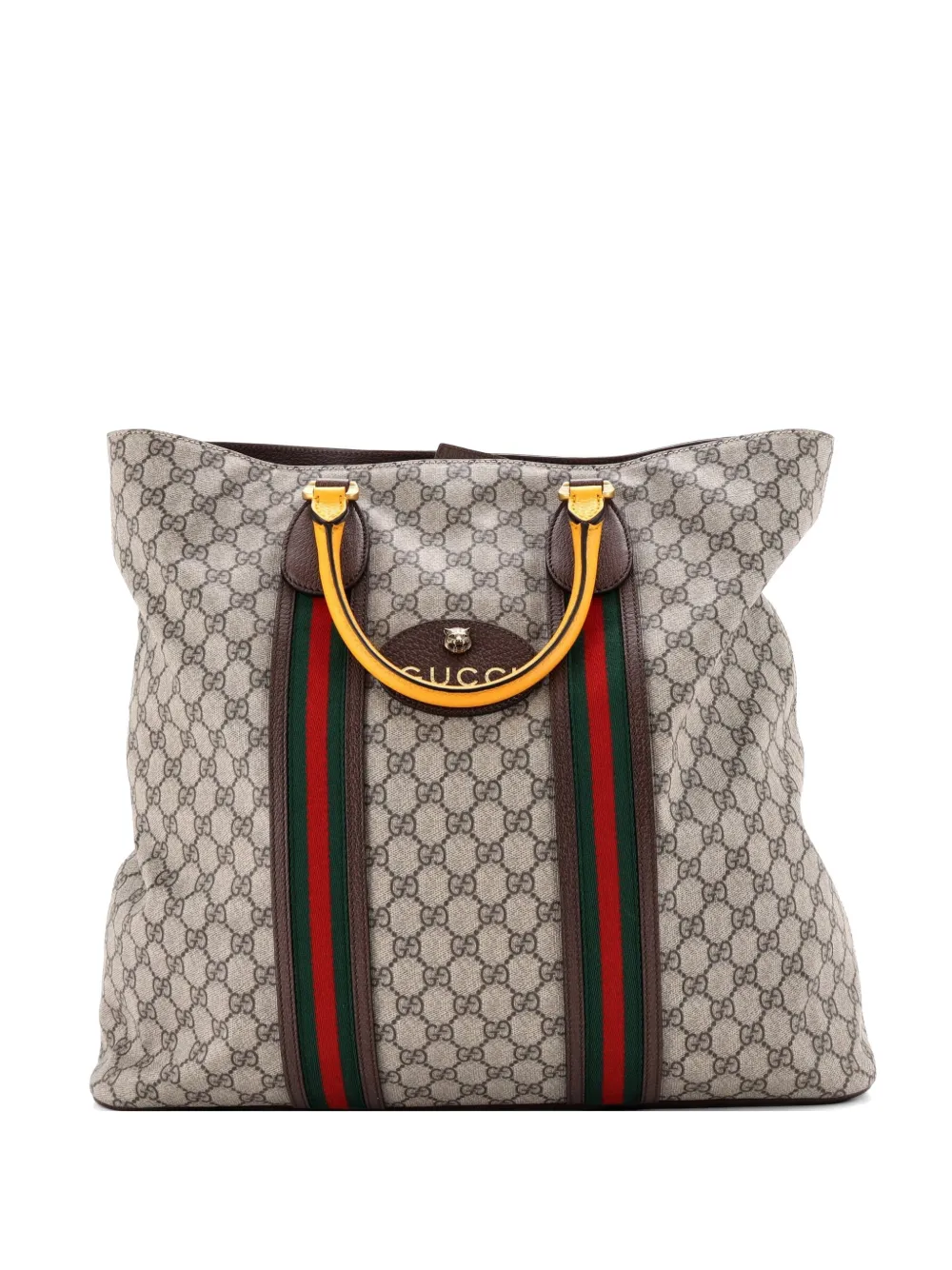 Gucci Pre-Owned Neo Vintage Web Soft Tote GG Coated Canvas Tall satchel - Marrone