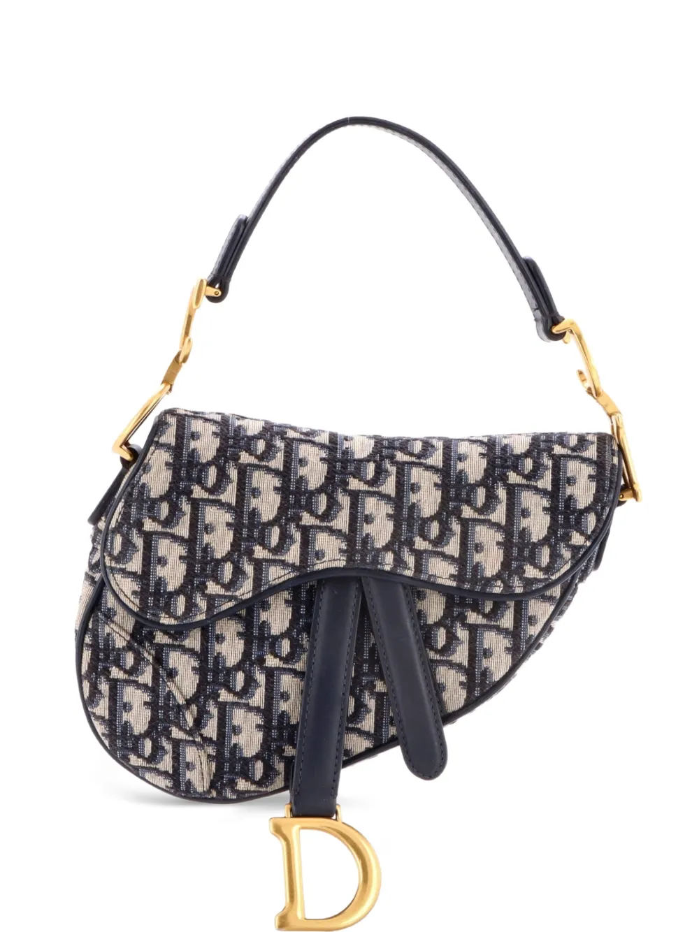 Christian Dior Pre-Owned Saddle Handbag Oblique Canvas Mini shoulder bag - Blu