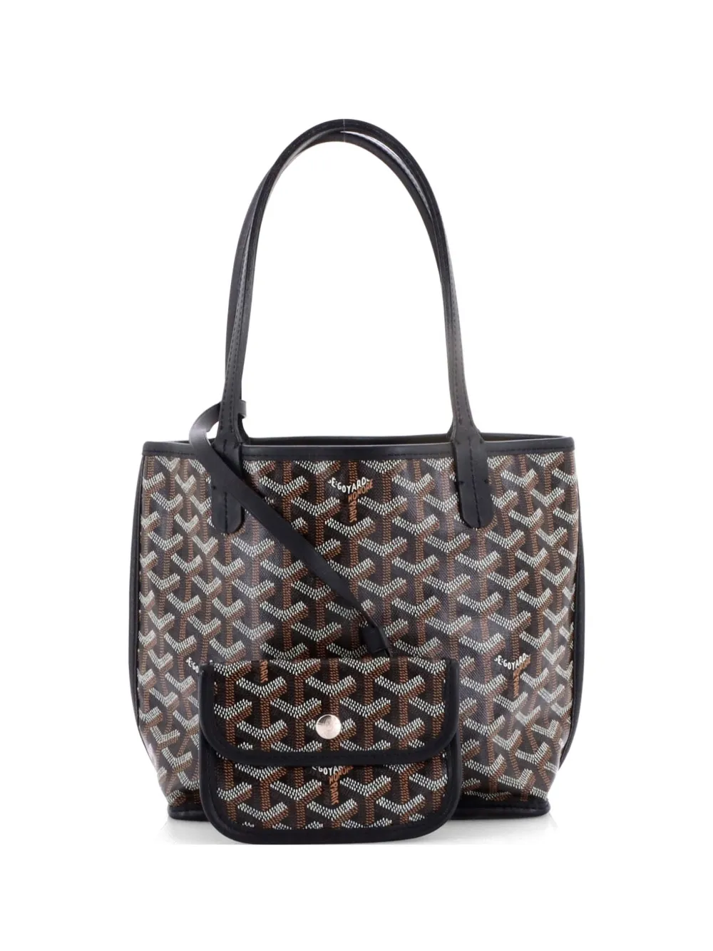 Goyard Pre-Owned Anjou Reversible Tote Coated Canvas Mini satchel - Nero