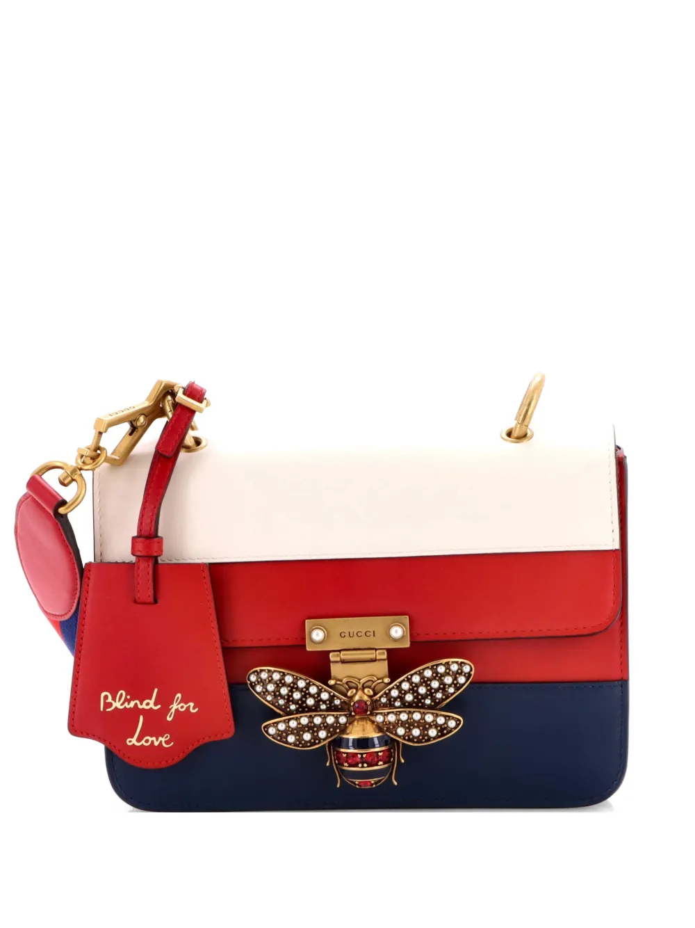 Gucci Pre-Owned Queen Margaret Flap Bag Colorblock Leather Medium shoulder bag - Rosso