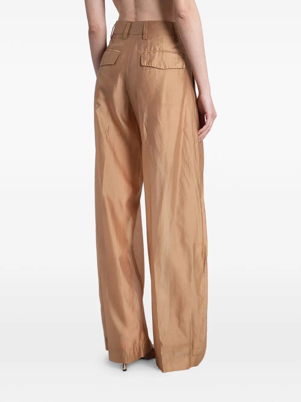 THELATEST Billie geplooide palazzo broek Beige