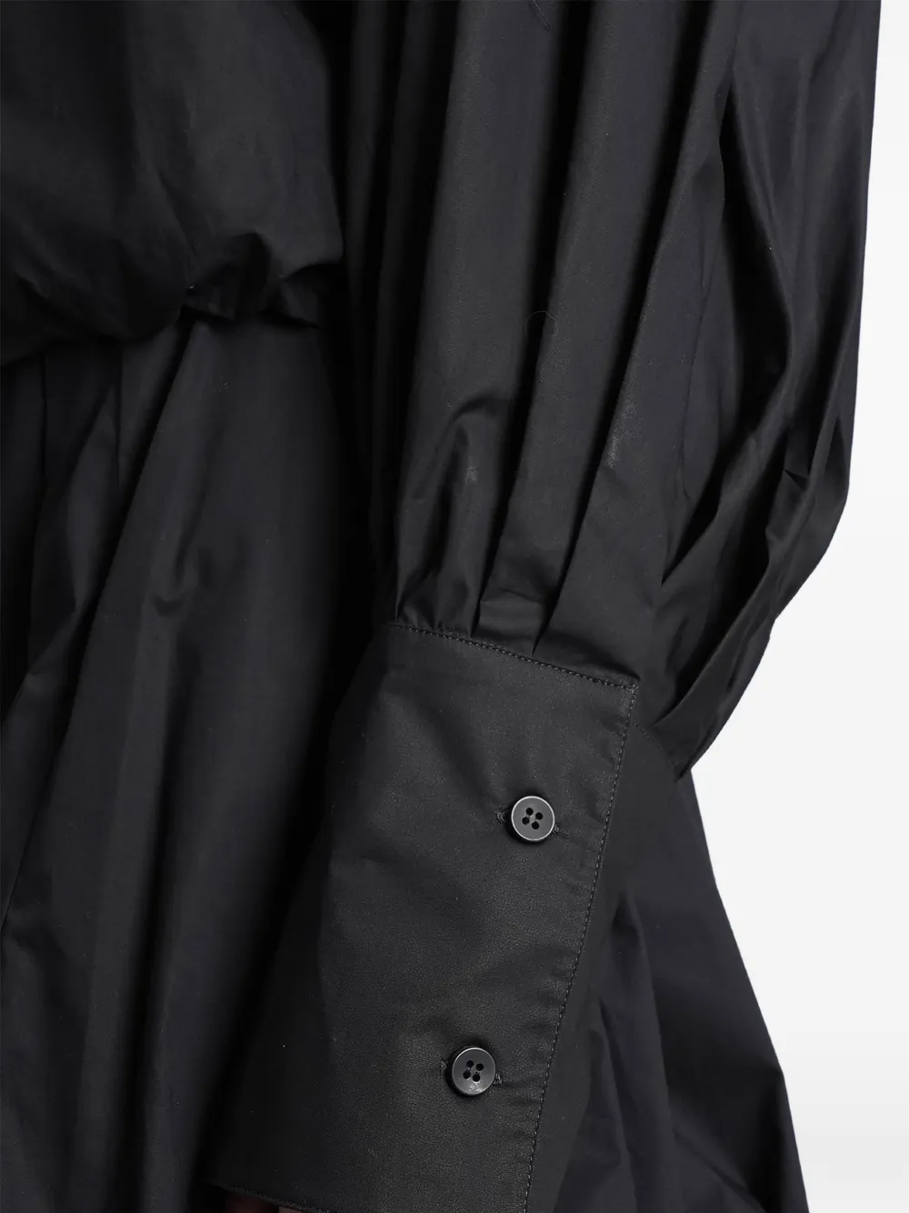 THELATEST Diana geplooide blouse met pofmouwen Zwart