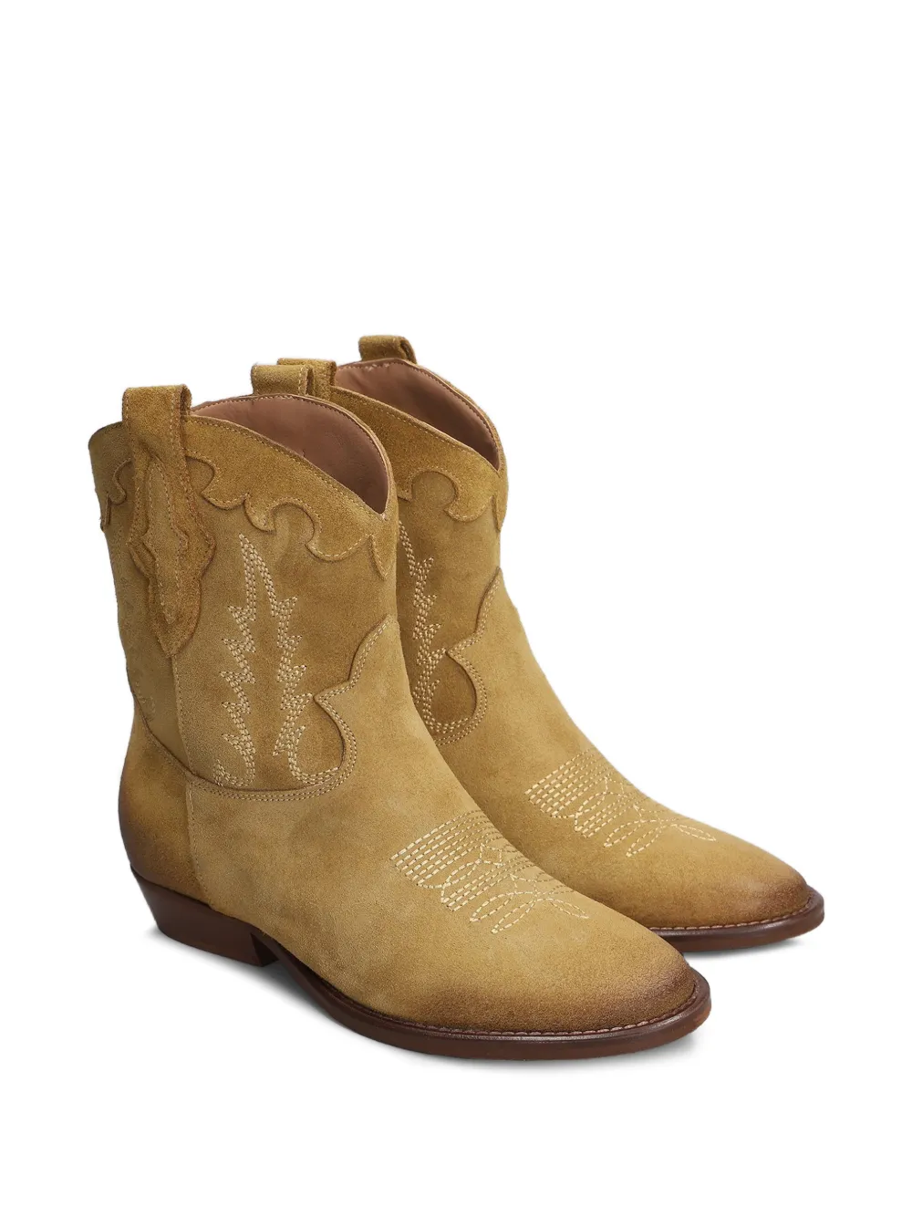 Gisel Moire Malawi embroidered-details suede boots Bruin