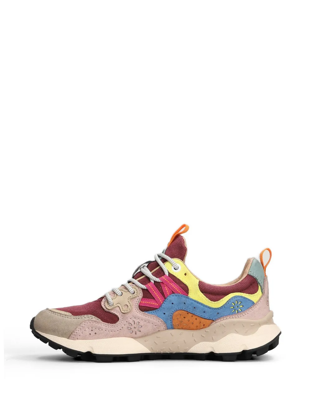 FLOWER MOUNTAIN panelled suede-trim sneakers Beige