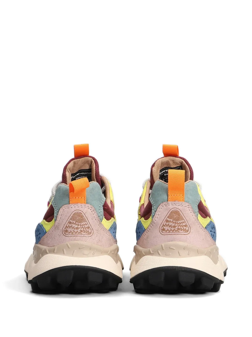 FLOWER MOUNTAIN panelled suede-trim sneakers Beige
