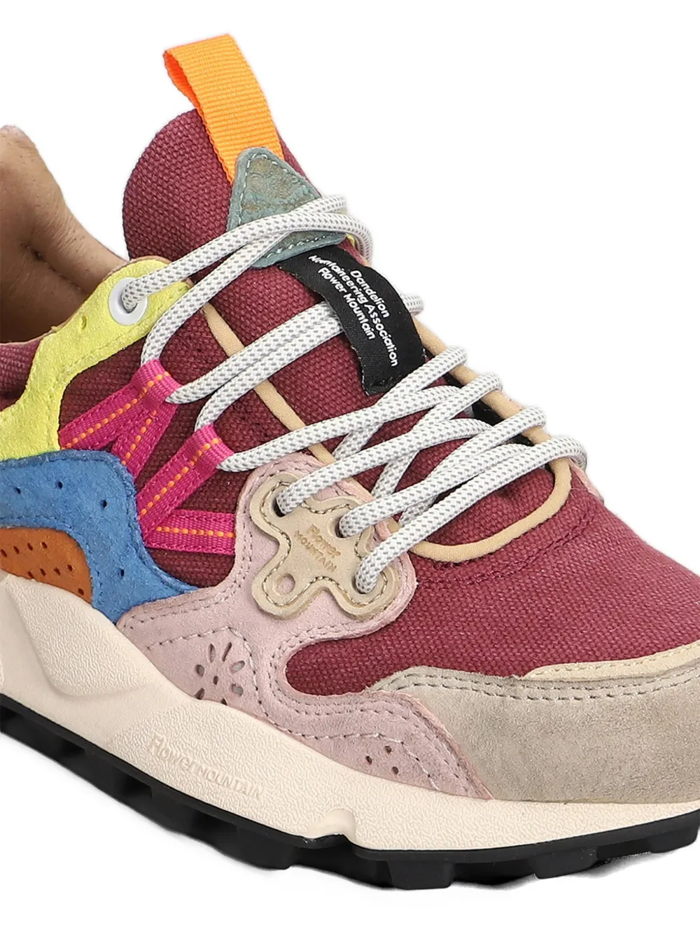 FLOWER MOUNTAIN panelled suede-trim sneakers Beige