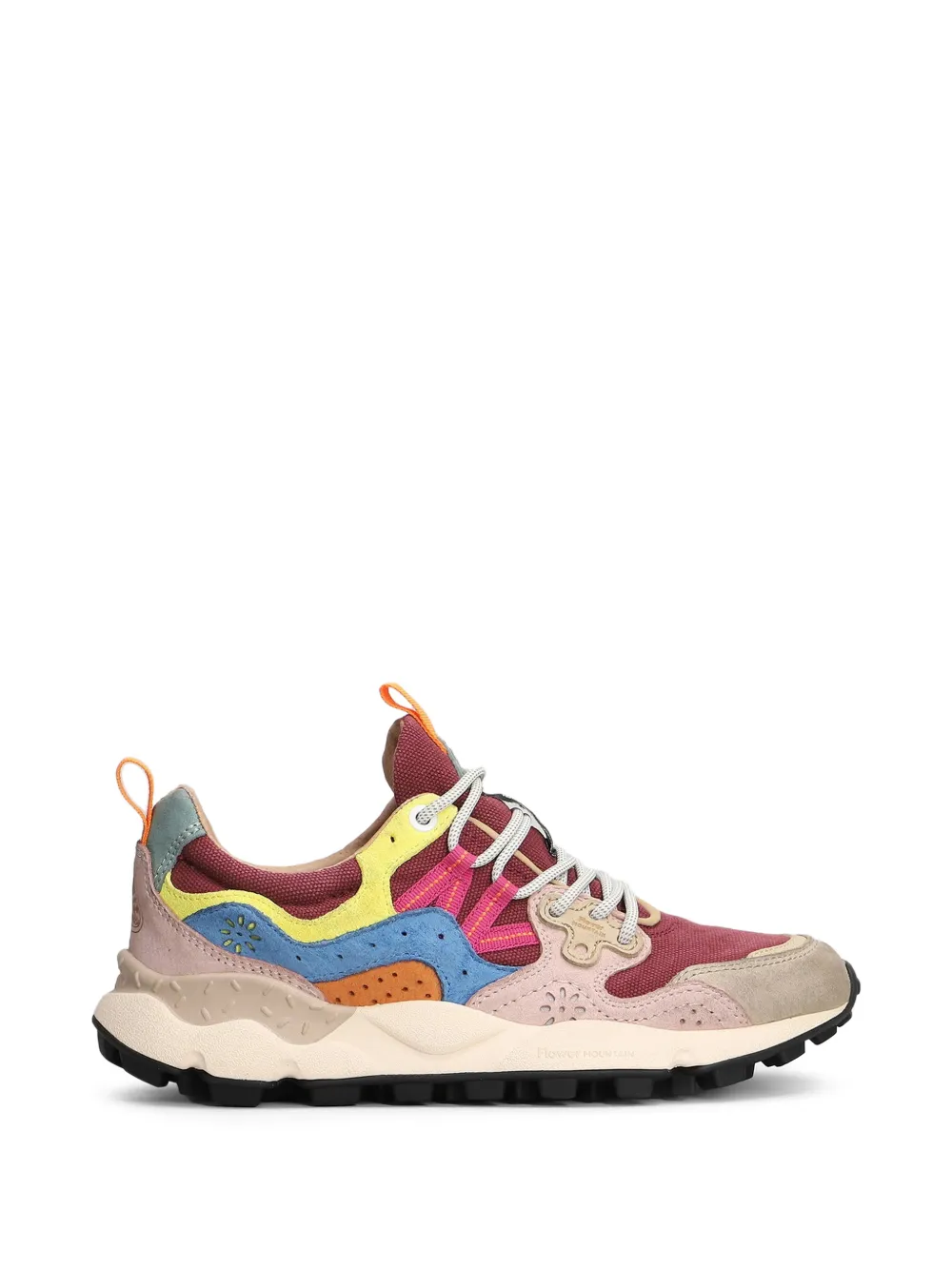 FLOWER MOUNTAIN panelled suede-trim sneakers Beige