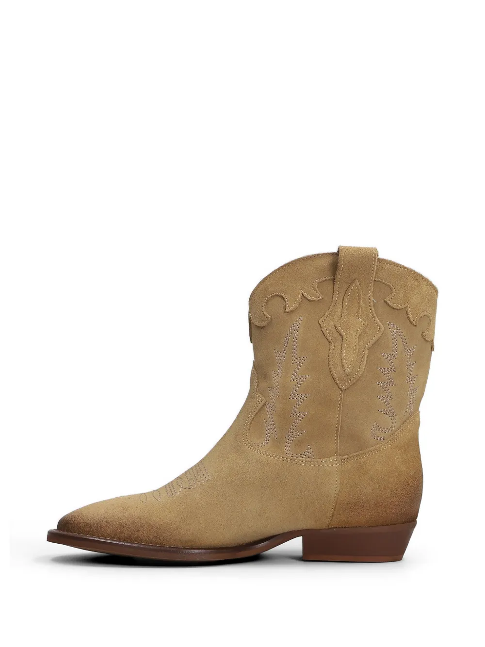 Gisel Moire Malawi Desert suede texan ankle boots Beige
