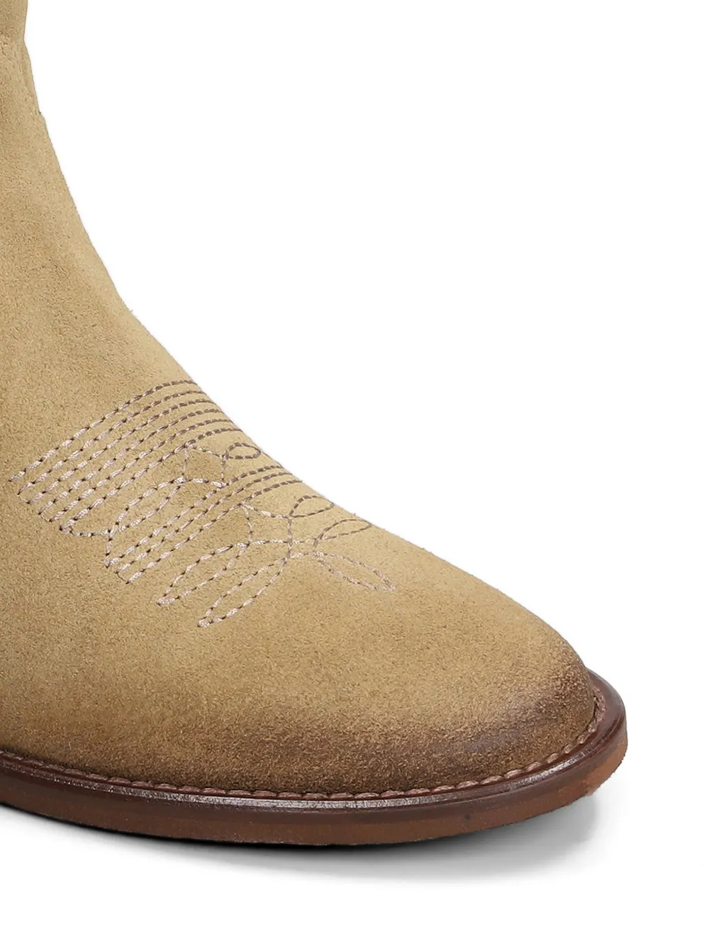 Gisel Moire Malawi Desert suede texan ankle boots Beige