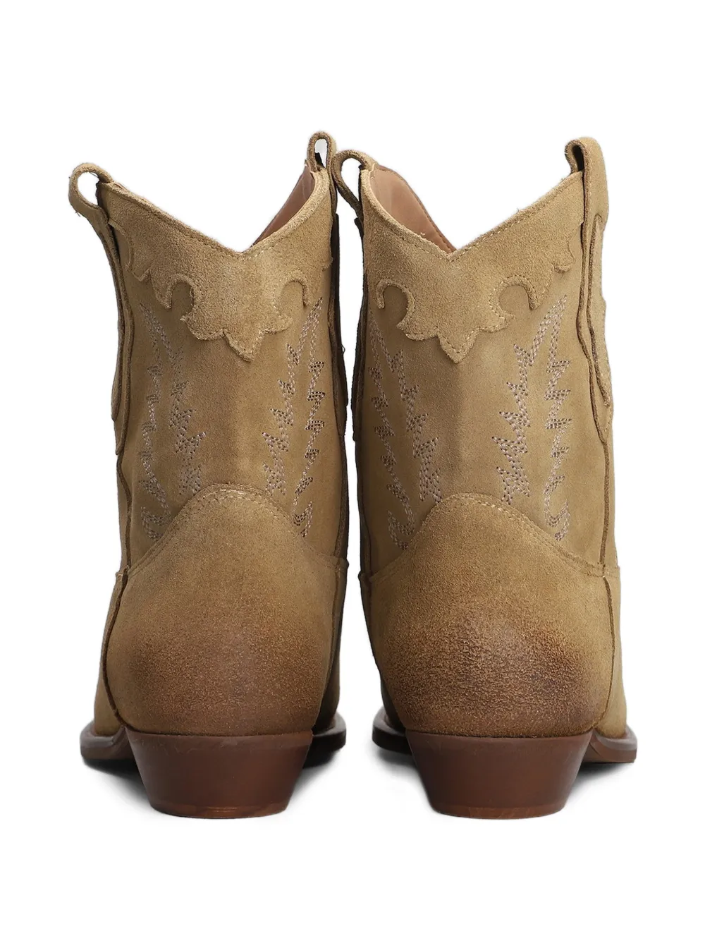 Gisel Moire Malawi Desert suede texan ankle boots Beige