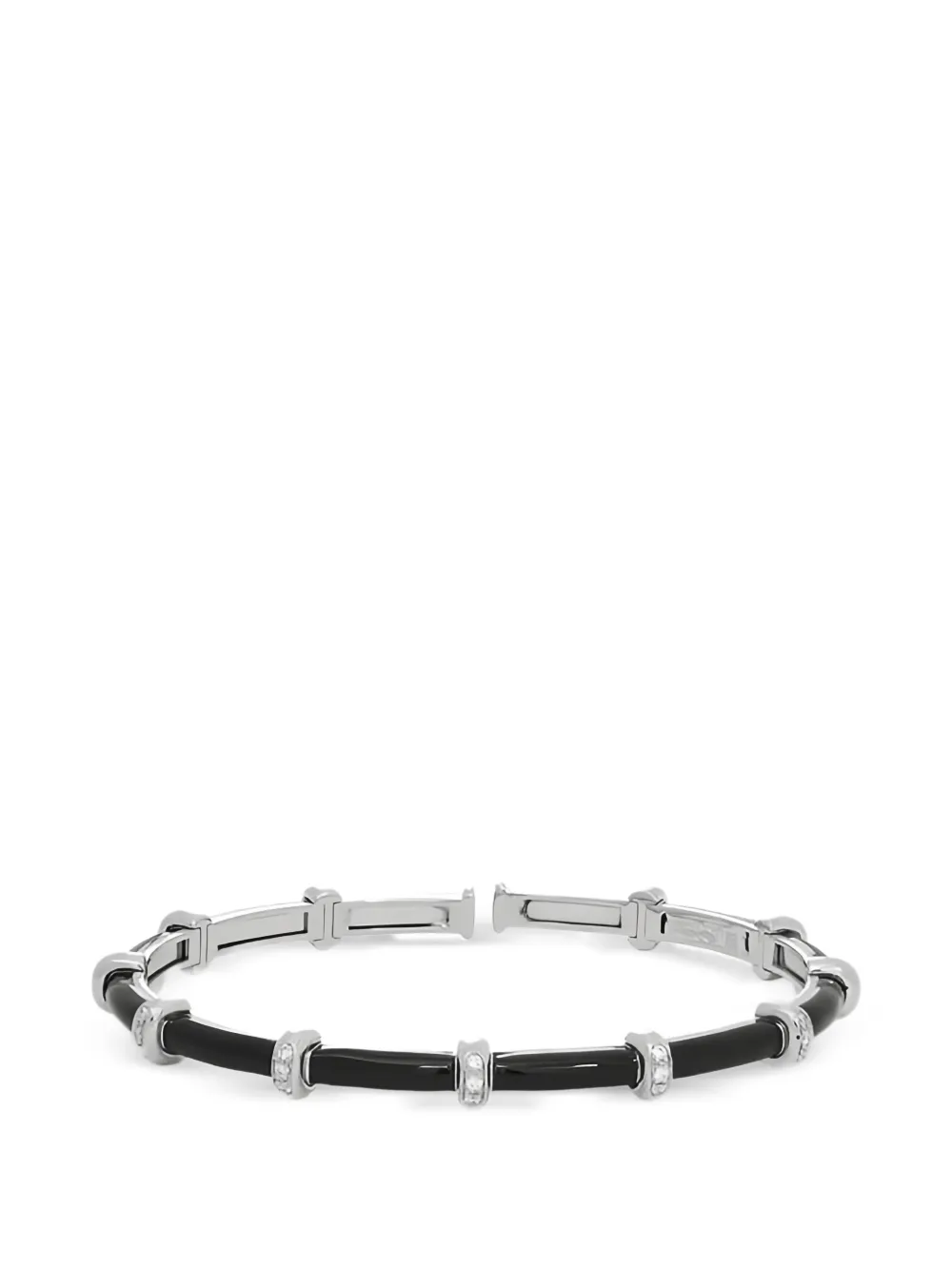 Sidney Garber diamond black enamel bracelet - Silver