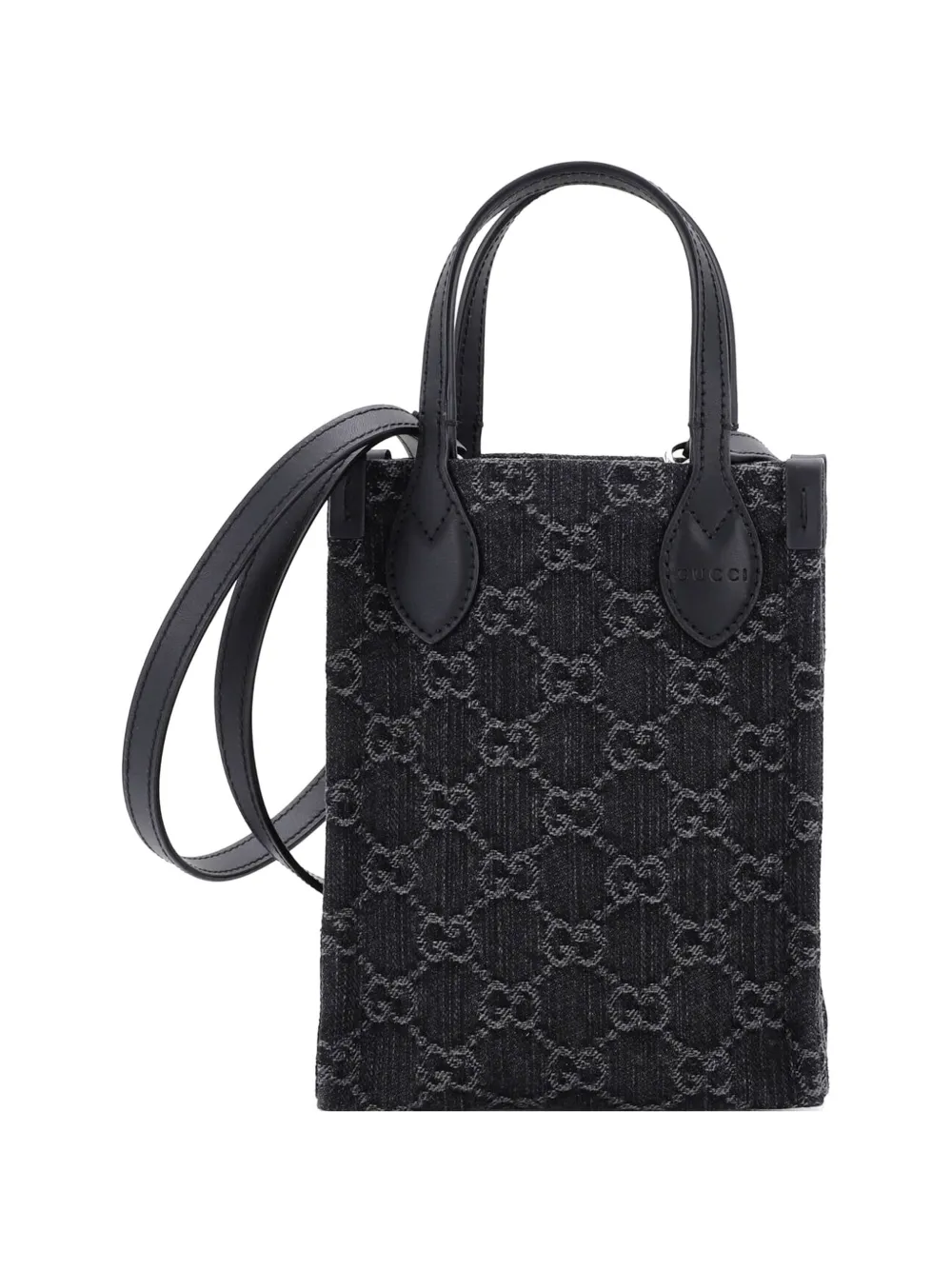 GUCCI ブラック ミュール 35ハーフC Gucci Pre-Owned Vertical GG Denim Mini Tote Bag | Black | FARFETCH