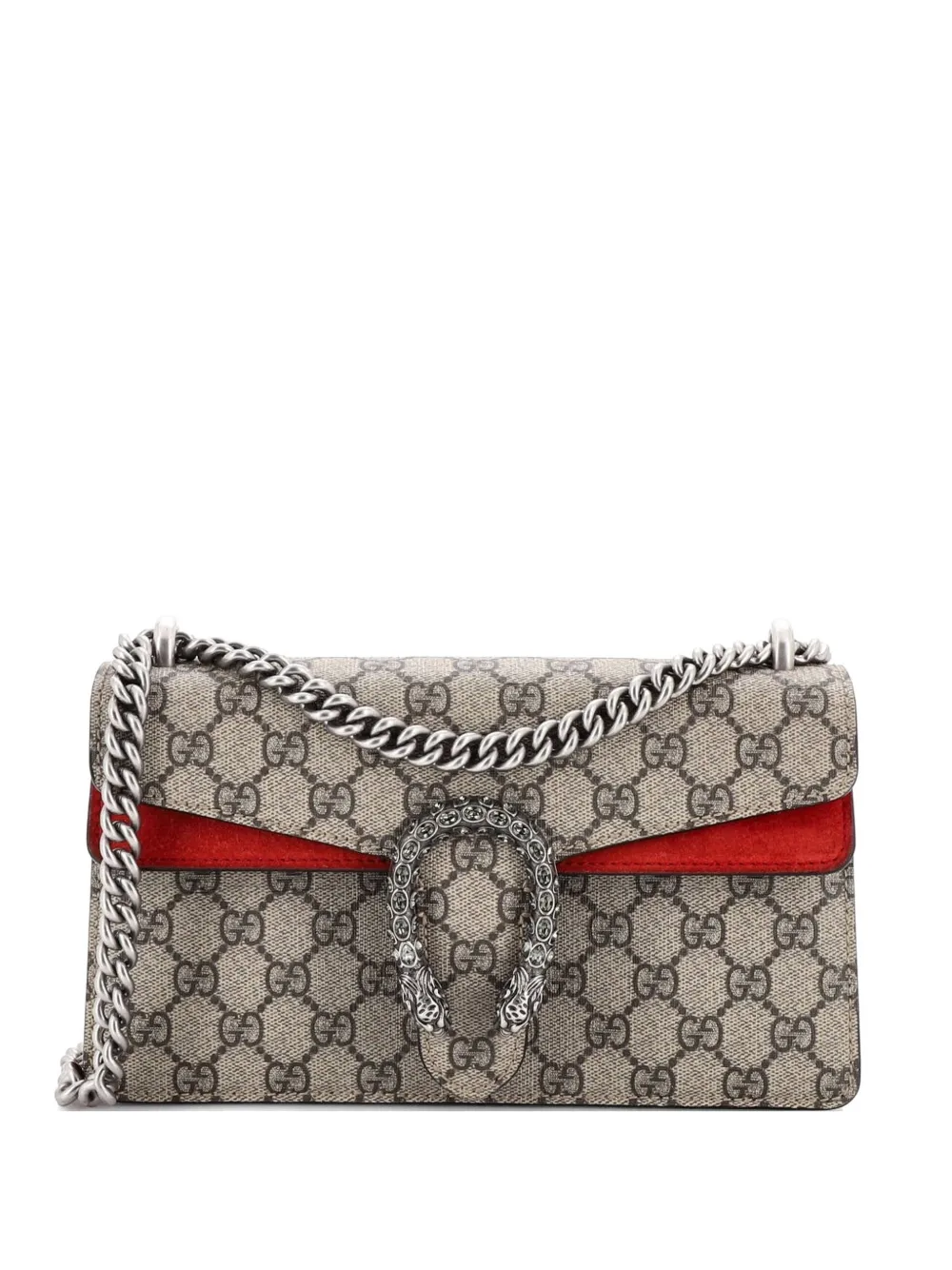 Gucci Pre-Owned Dionysus Bag GG Coated Canvas with Crystal Embellished Metal Small shoulder bag - Marrone
