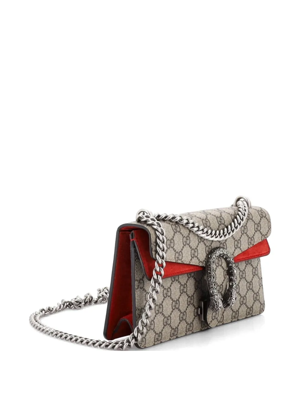  Gucci Pre-owned Dionysus Bag Gg Coated Canvas With Crystal Embellished Metal Small Shoulder Bag - Brown 