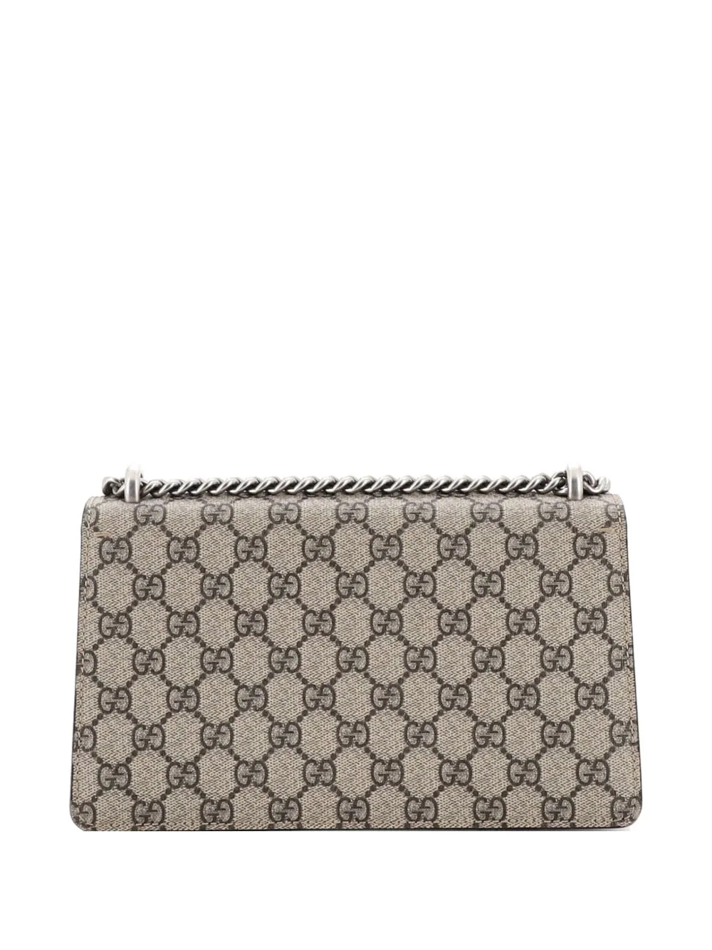  Gucci Pre-owned Dionysus Bag Gg Coated Canvas With Crystal Embellished Metal Small Shoulder Bag - Brown 