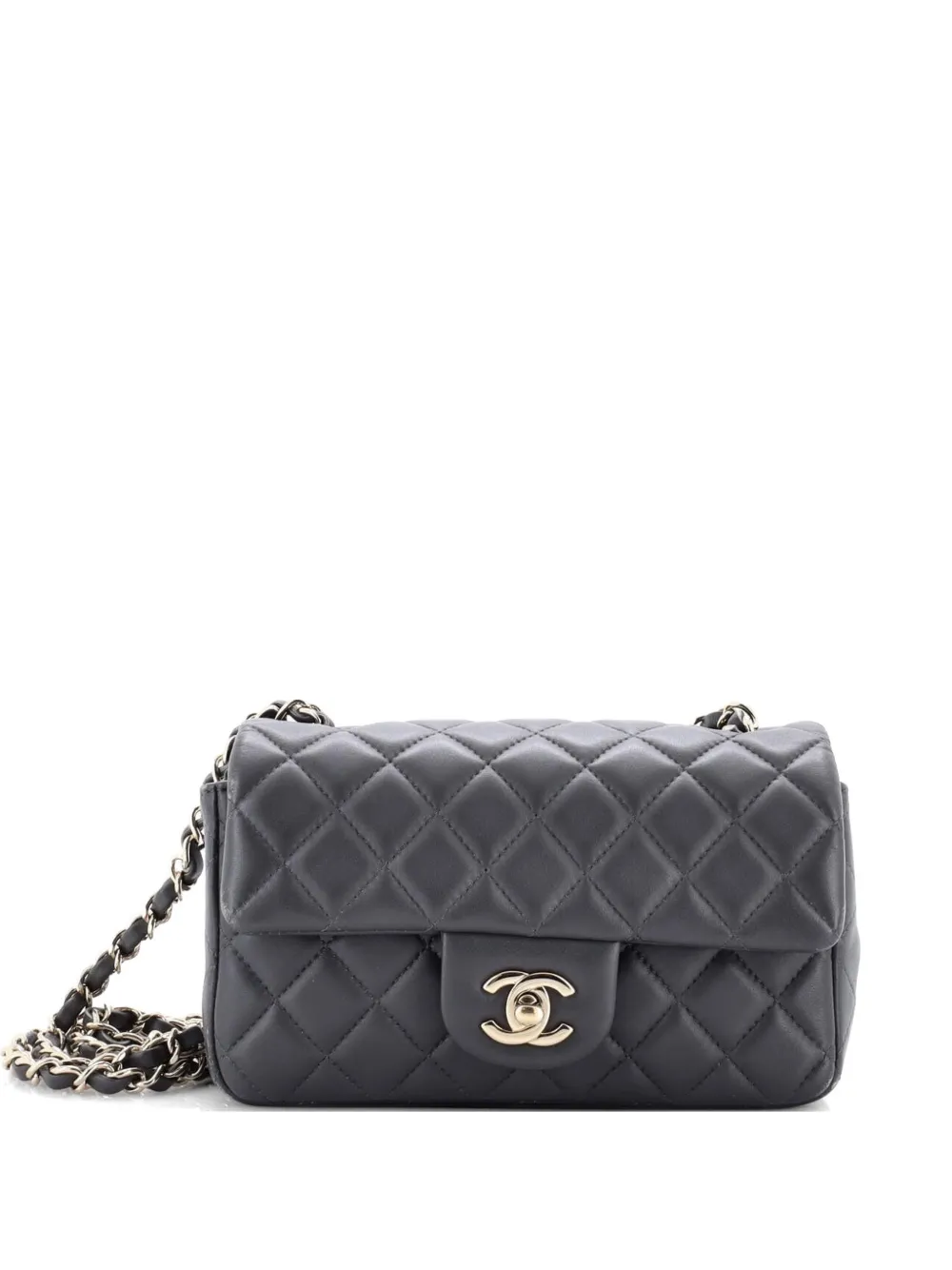 CHANEL Pre-Owned Classic Single Flap Bag Quilted Lambskin Mini crossbody bag - Grigio