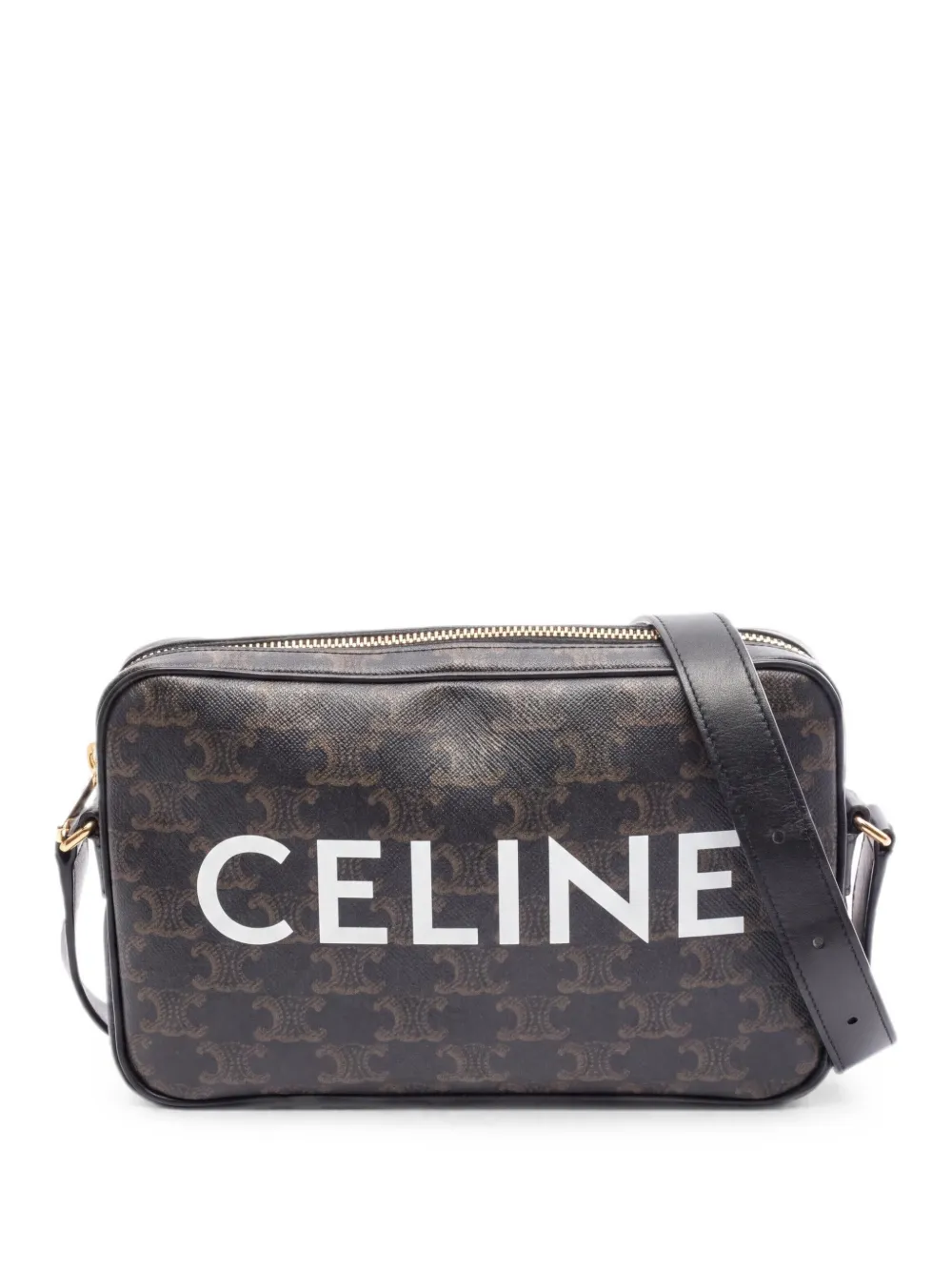 Celine Pre-Owned Borsa a spalla Folco Triomphe media anni 2010 - Nero