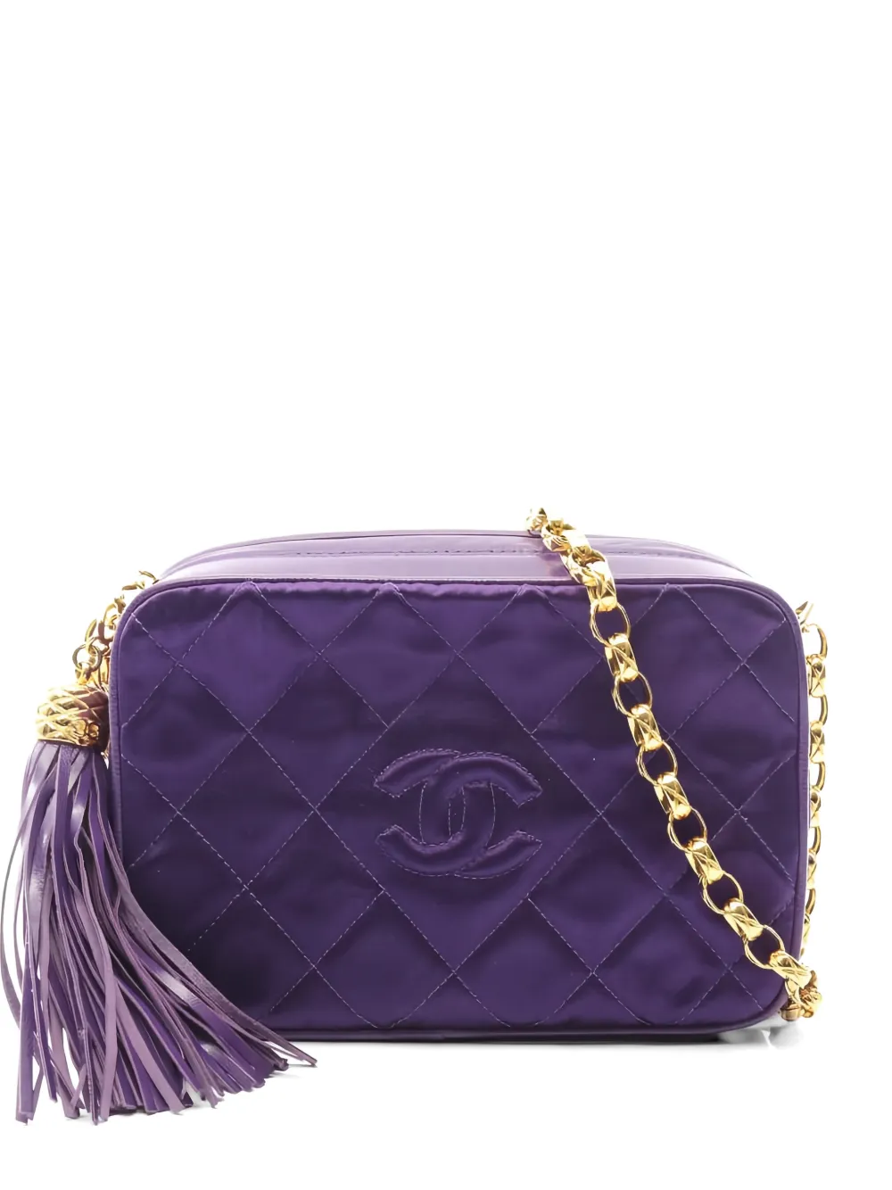 CHANEL Pre-Owned 1989-1991 Matelassé chain shoulder bag - Viola