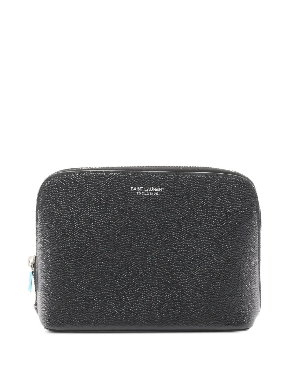 Pre-owned Saint Laurent 2010s Leather Makeup Bag In Black