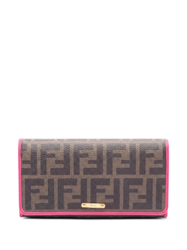Fendi Pre-owned 2010s Zucca Bi-fold Long Wallet in Brown
